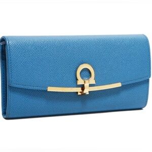 Salvatore Ferragamo Blue Leather Wallet